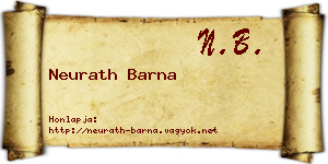 Neurath Barna névjegykártya